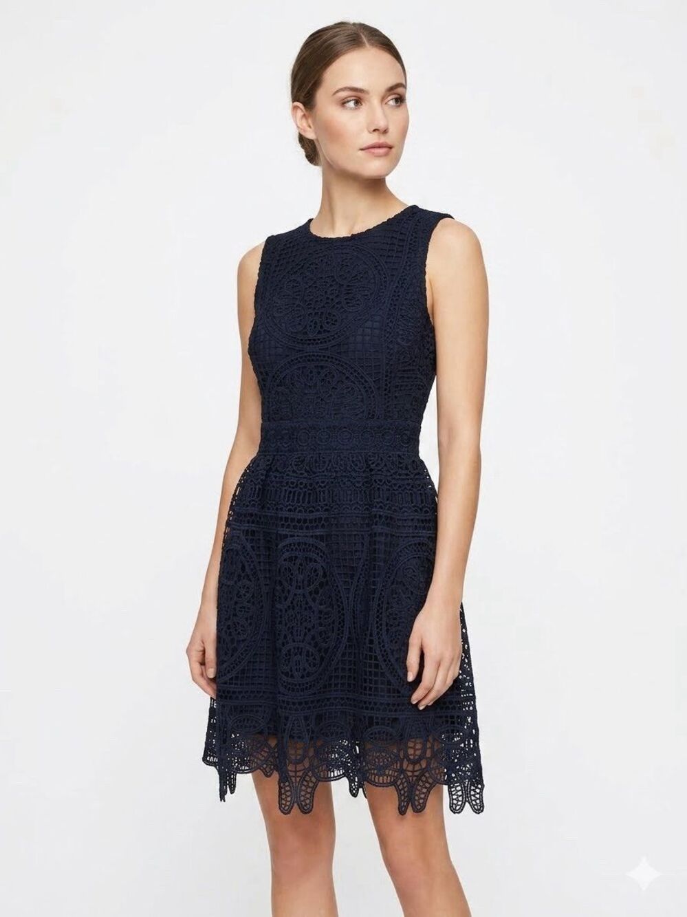 Francescas Mi Ami Dress XS Womens Navy Blue Lace Sleeveless Mini 26M817ES8D
